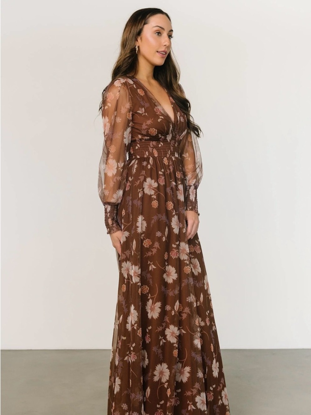 Baltic Born Brown Floral Maxi Dress